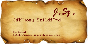 Jánosy Szilárd névjegykártya