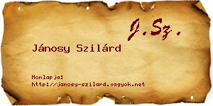 Jánosy Szilárd névjegykártya